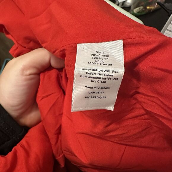 Women's Talbots Knit Band Jacket Plus Size 16 Red Utility Military Blazer Work - Picture 6 of 7